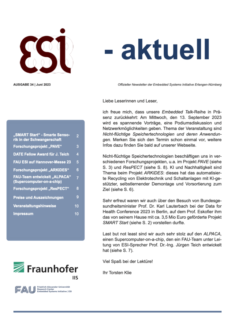 Ausgabe 34 des Newsletters ESIaktuell