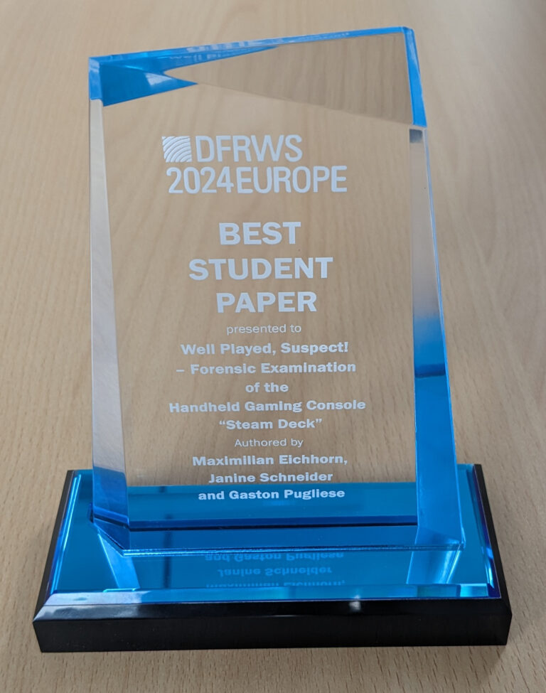 Best Student Paper Award beim DFRWS EU 2024 in Zaragoza