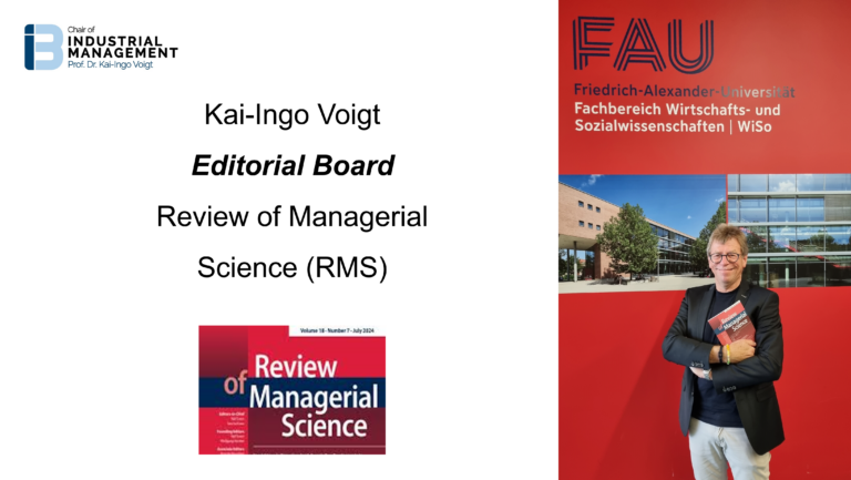 Prof. Voigt joins the Editorial Board of the Review of Managerial Science (RMS) by Springer Nature Group