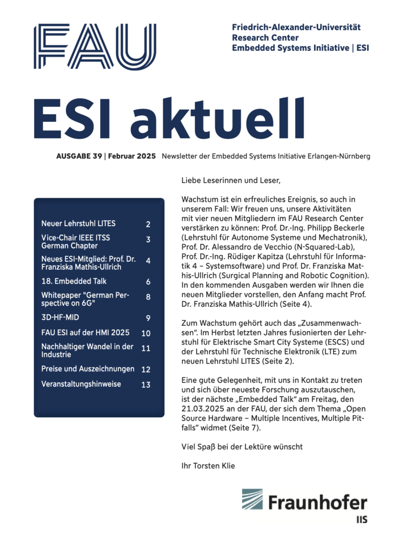 Ausgabe 39 des Newsletters ESIaktuell
