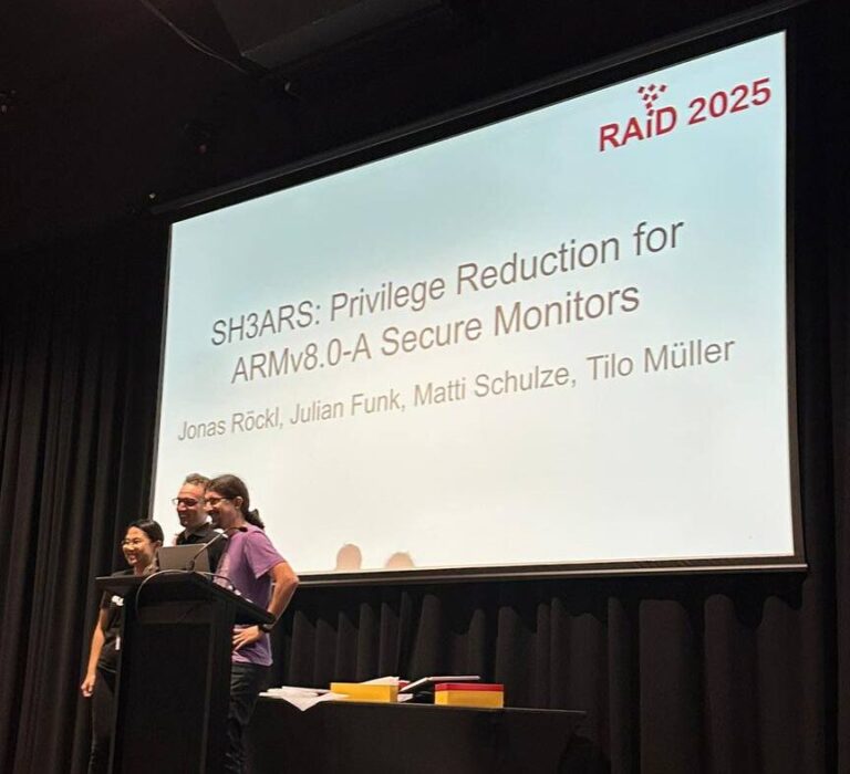 Distinguished Practical Paper Award for Jonas Röckl at RAID ’25