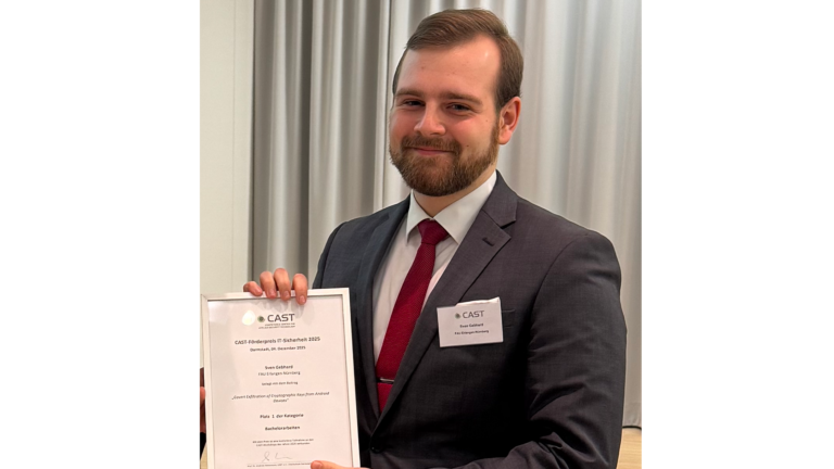 Sven Gebhard erreicht 1. Platz in der CAST IT Security Competition